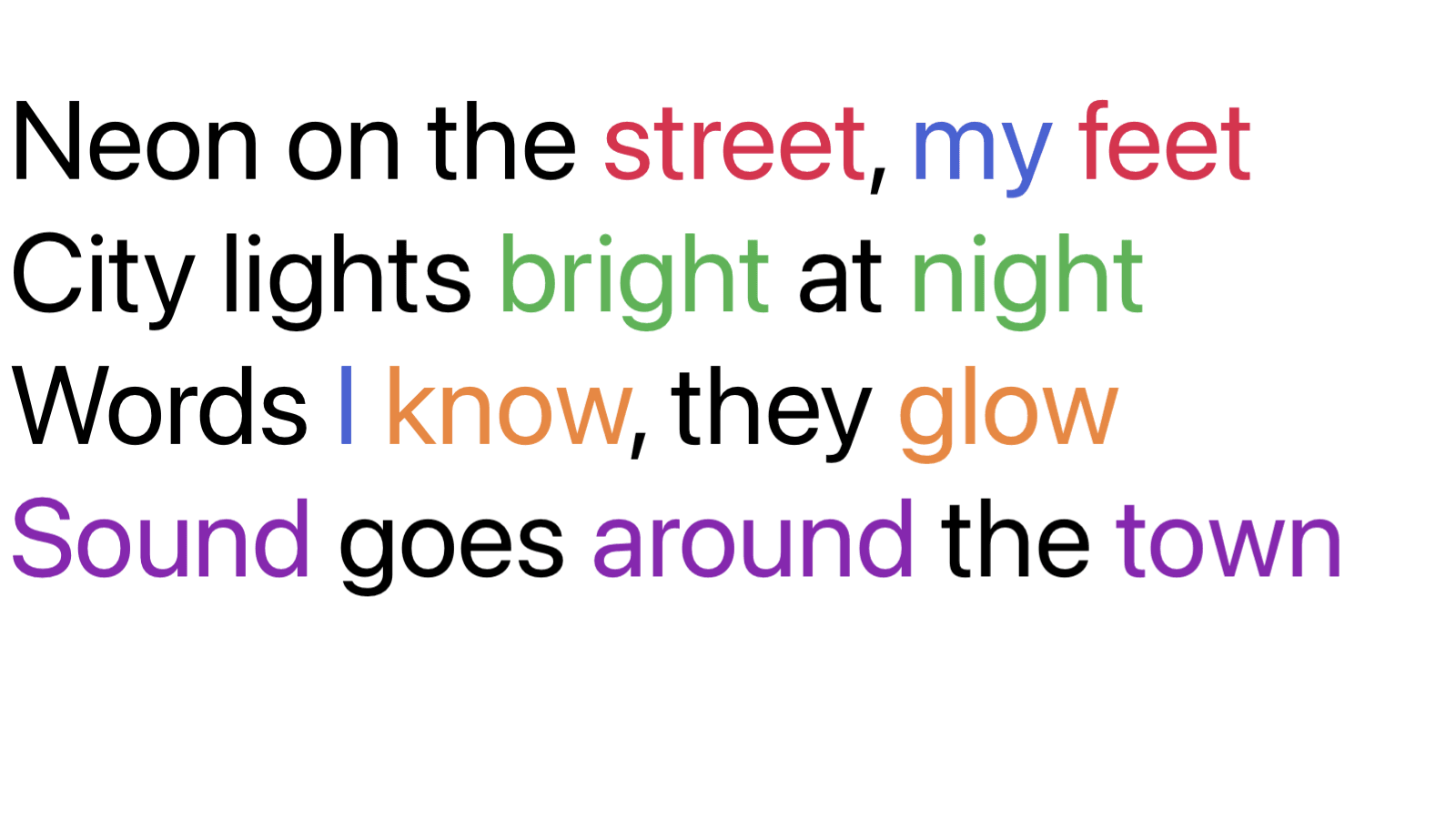 Rhyme highlighting